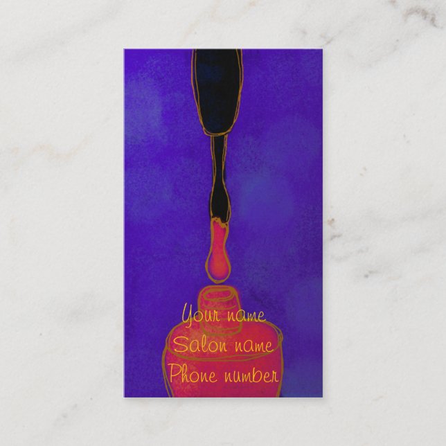 Pink Nail Polnische Nail Tech Business Card Terminkarte (Vorderseite)