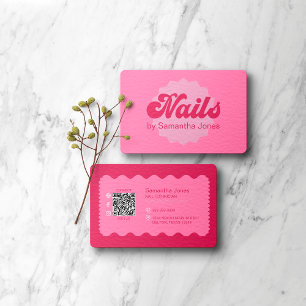 Pink Nails Tropfen QR Code Business Card Visitenkarte