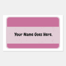 Pink-Namensmarke Rechteckiger Aufkleber