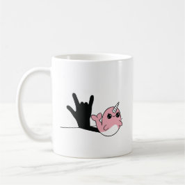 Pink Narwhal ASL I Liebe You - Deaf Culture Design Kaffeetasse