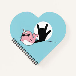 Pink Narwhal ASL I Liebe You - Deaf Culture Design Notizbuch