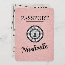 Pink Nashville Passport Save the Date