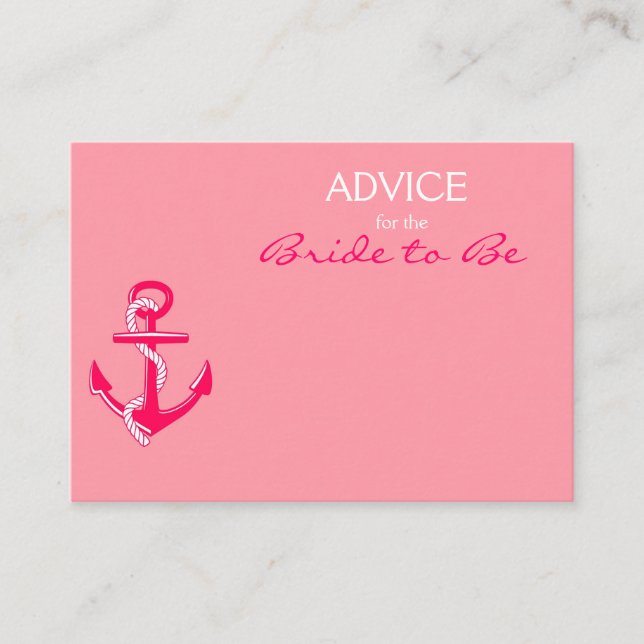 Pink Nautical Advice for the Bridge to Be Cards Hinweiskarte