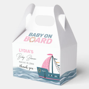 Pink Nautical Baby an Bord Baby Dusche Geschenkschachtel