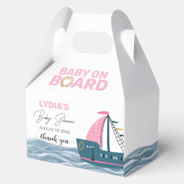 Pink Nautical Baby an Bord Baby Dusche Geschenkschachtel
