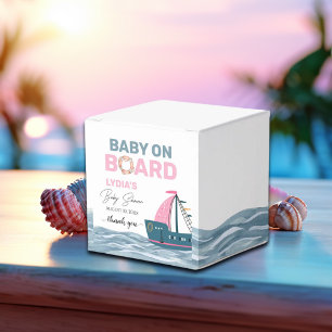 Pink Nautical Baby an Bord Baby Dusche Geschenkschachtel