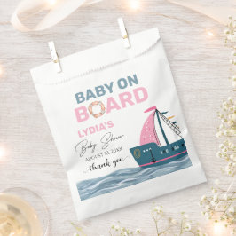 Pink Nautical Baby an Bord Baby Dusche Geschenktütchen