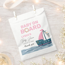Pink Nautical Baby an Bord Baby Dusche Geschenktütchen