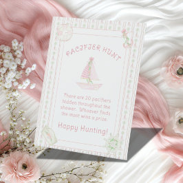 Pink Nautical Baby Girl Schnuller Hunt Kinderdusch Sockelschild