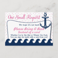 Pink Nautical Baby Showcard Reservieren Sie mit ei