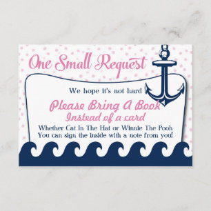 Pink Nautical Baby Showcard Reservieren Sie mit ei Begleitkarte