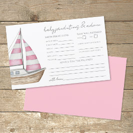 Pink Nautical Baby Shower Ratschläge Karte