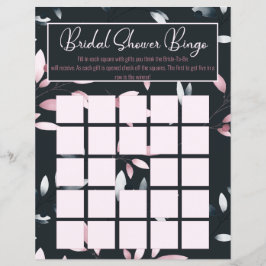 Pink Navy Elegante Soft Watercolor Bridal Bingo