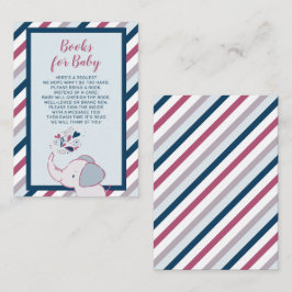 Pink & Navy Elephant Babydusche Bücher für Baby Begleitkarte