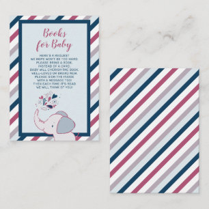 Pink & Navy Elephant Babydusche Bücher für Baby Begleitkarte