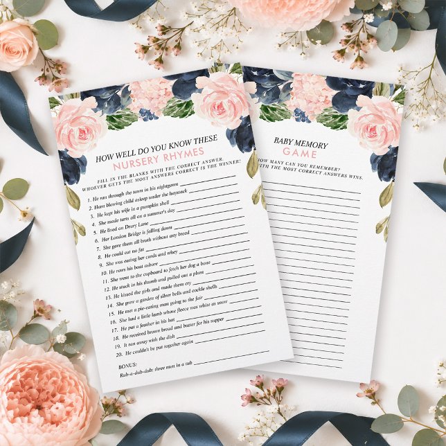 Pink Navy Floral Double Side Baby Shooting Games (Keep your guests effortlessly entertained with these double sided pink navy floral arch game.)