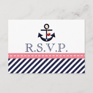Pink Navy Nauchor UAWG Response Cards RSVP Karte