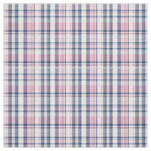 Pink Navy White Preppy Madras Style Kariert Sz2#3 Stoff