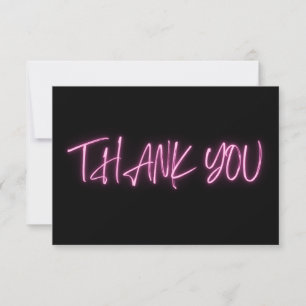 Pink Neon Danke, Trendy Dankeskarte