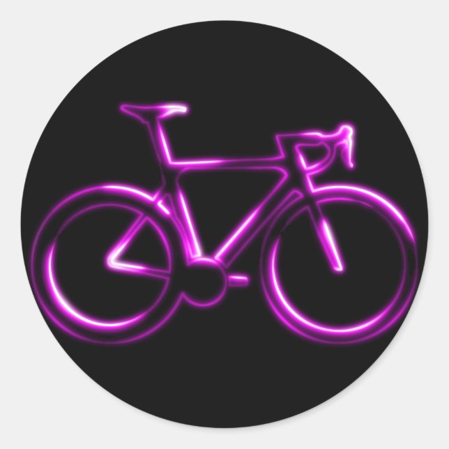 Pink Neon Glow Road Bicycle Sticker (Vorderseite)