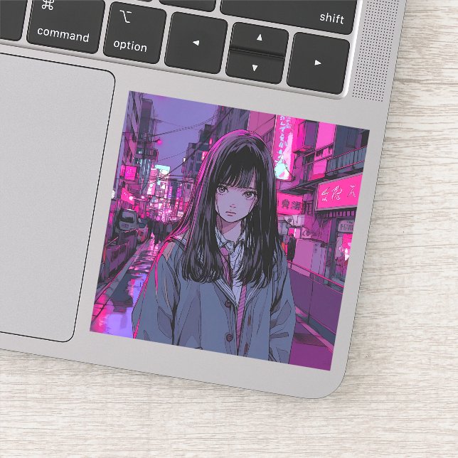 Pink Neon JK シール seal｜寿司娘 GenerativeAI Aufkleber (Detail)