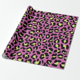 Pink Neon Leopard Papier Geschenkpapier