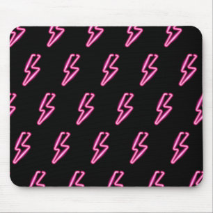 Pink Neon Lightning Bolt Muster Mousepad