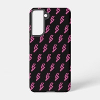 Pink Neon Lightning Bolt Muster