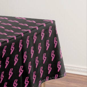 Pink Neon Lightning Bolt Muster Tischdecke