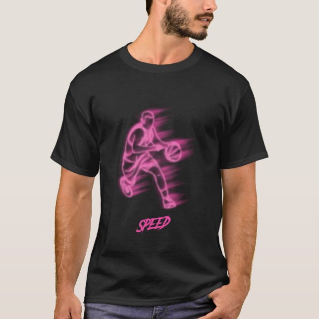 Pink Neon Speed Silhouette T - Shirt (Vorderseite)