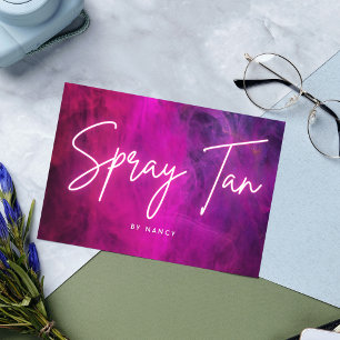 Pink Neon Spray Tan Visitenkarte