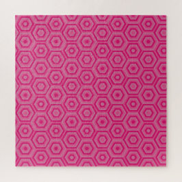 Pink Nested Hexagons Jigsaw Puzzle
