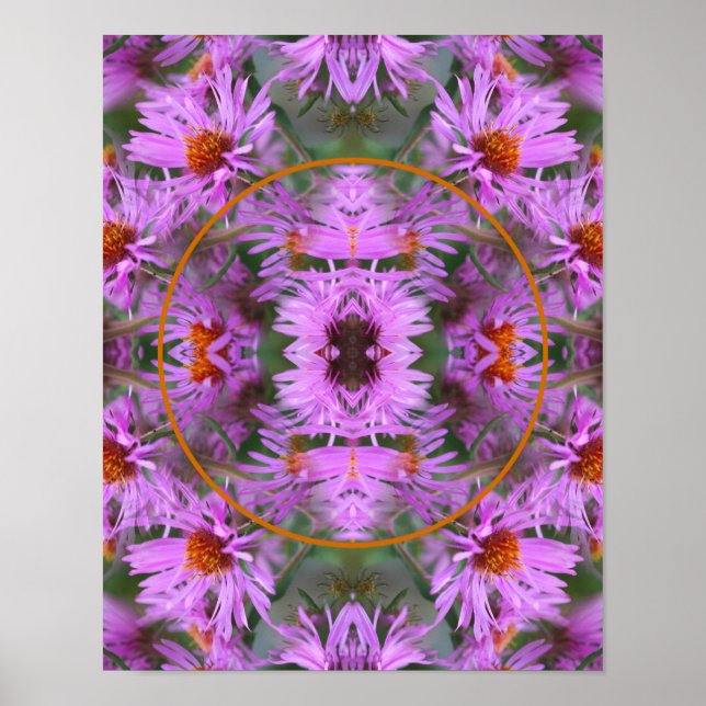 Pink New England Aster Blume hinzufügen Ihr Foto Poster (Vorne)