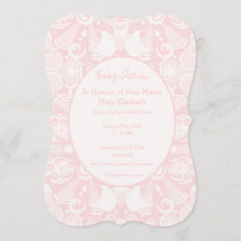 Pink New Zealand Tribal Designs Baby Shower Einladung