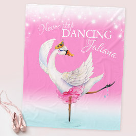 Pink nie aufhören zu tanzen Ballerina Schwan indiv Fleecedecke