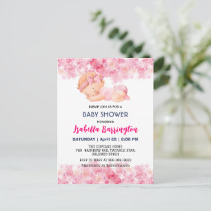 Pink Niedlich Baby Girl Daisy Blume Babydusche Kin Postkarte