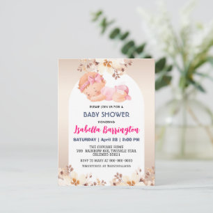 Pink Niedlich Baby Girl Rose Blume Babydusche Kind Postkarte