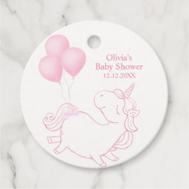 Pink Niedlich Balloon Unicorn Kinderdusche Geschenkanhänger