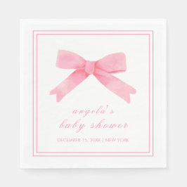 Pink Niedlich Bow Girl Babydusche Serviette