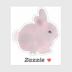 Pink Niedlich Bunny Rabbit Aufkleber