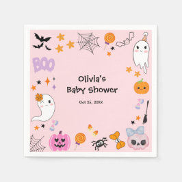 Pink Niedlich Ghost Little Boo Halloween Kinderdus Serviette