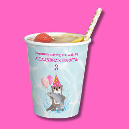 Pink Niedlich Girl Sea Otter Geburtstagsparty Pappbecher