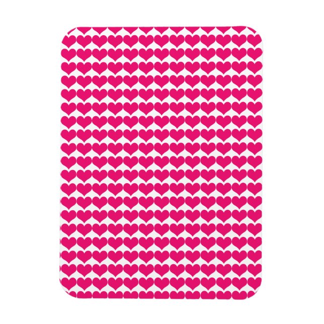 Pink Niedlich Hearts Muster Magnet (Vertikal)