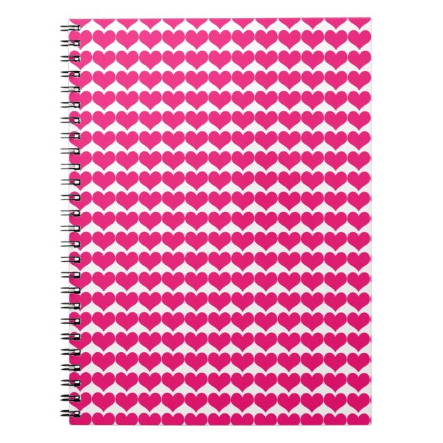 Pink Niedlich Hearts Muster Notebook Notizblock (Vorderseite)