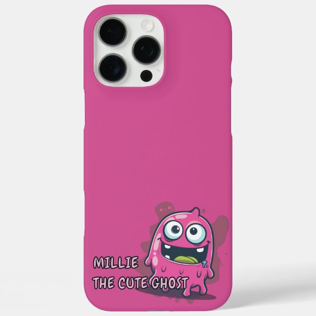 Pink Niedlich Kawaii Ghost Case-Mate iPhone Hülle (Rückseite)
