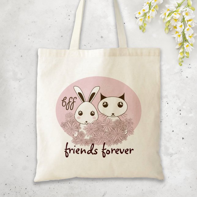 Pink Niedlich Kitten Bunny Animal Friends Girls Ki Tragetasche (Von Creator hochgeladen)