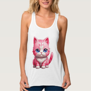 Pink Niedlich Kitty Cat Tank Top
