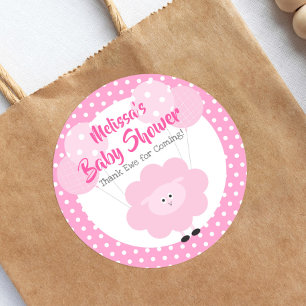 Pink Niedlich Lamm Einfach moderne Sweet Baby Dusc Runder Aufkleber