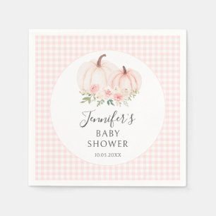 Pink Niedlich Little Pumpkin Gingham Baby Girl Dus Serviette