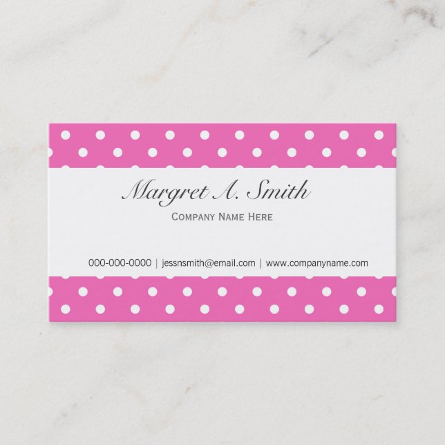 Pink, niedlich, mädchenhaft, Mode und trendige Pol Visitenkarte (Vorderseite)